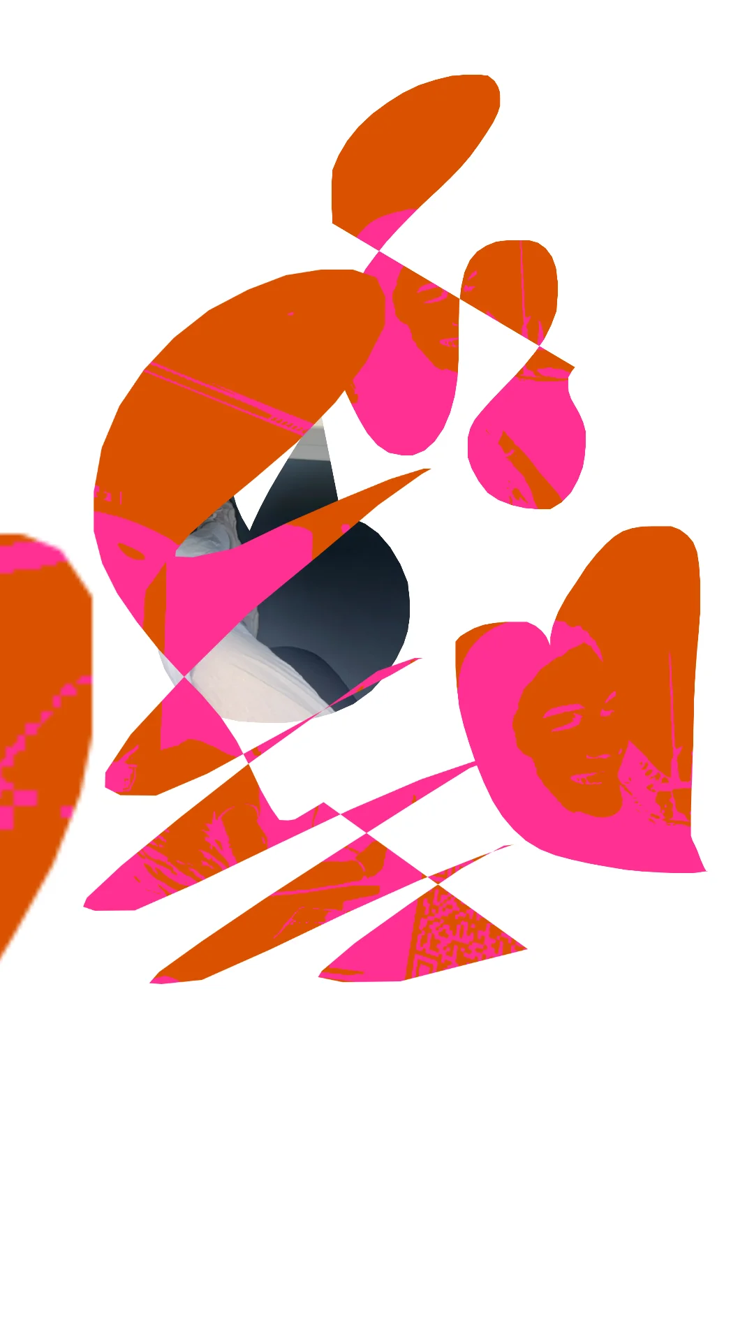 Abstractinator Collage in Orange und Pink