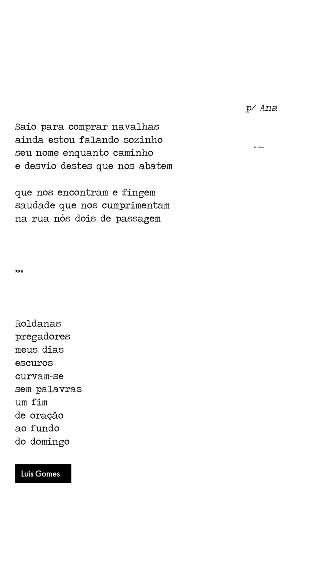 Gedicht von Luis Gomes