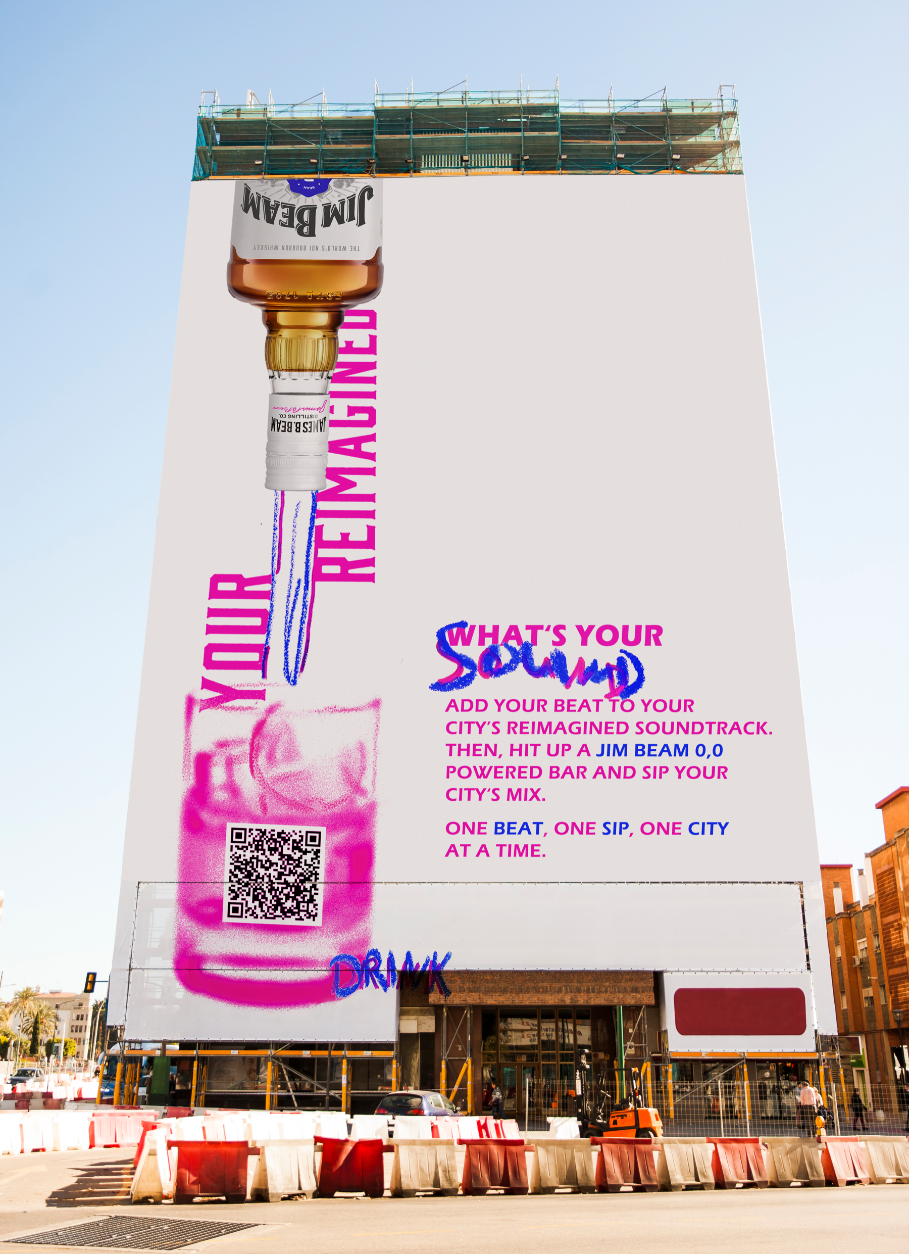 Billboard-Mockup an Hochhausfassade